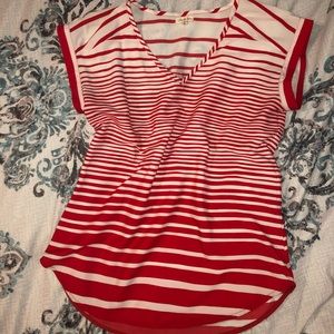 Red and White Stripe Blouse